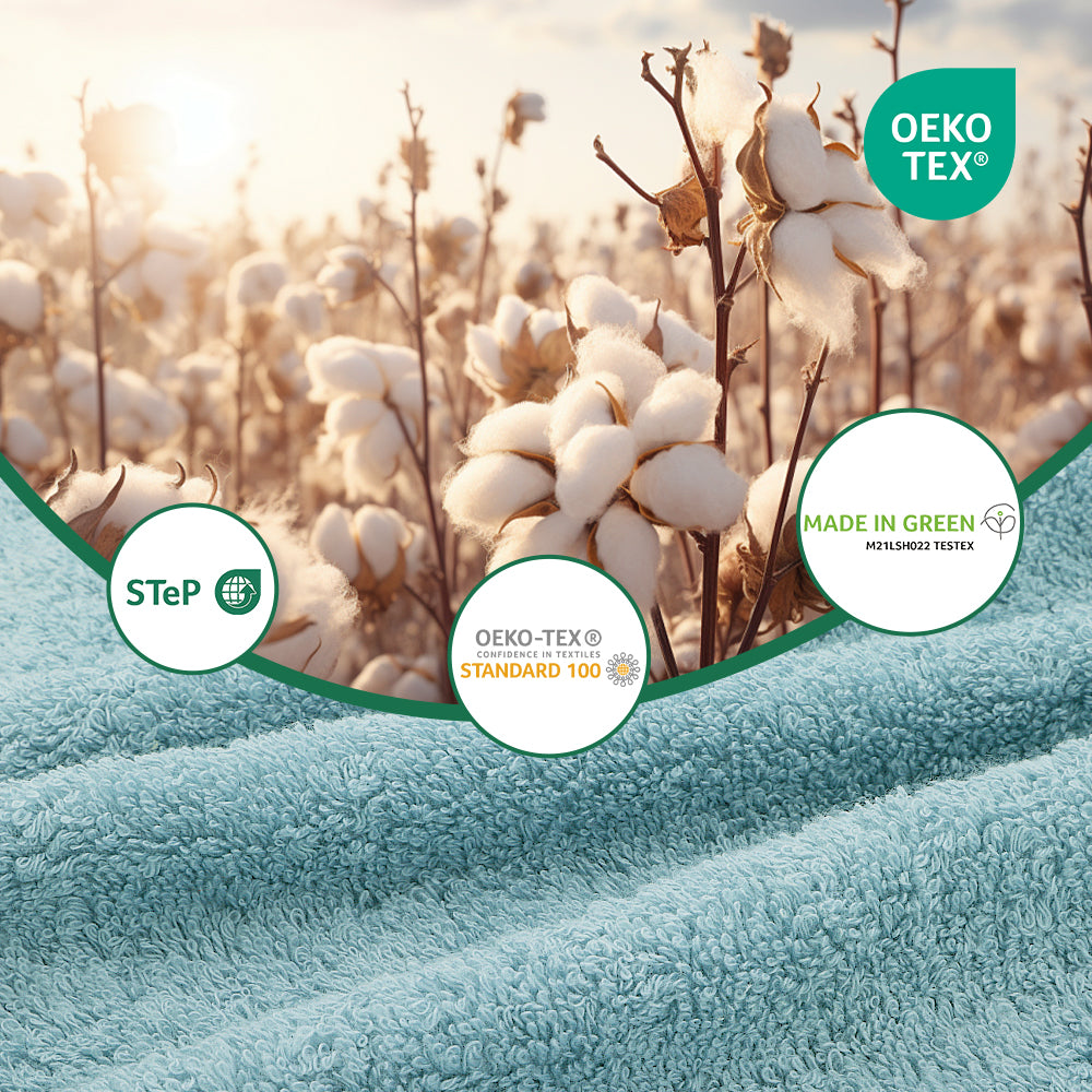 Close-up of semaxe blue towel terry