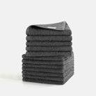Elegant gray washcloth set by SEMAXE, includes 12 pieces, perfect for culinary settings or as tea towels, with a plush texture.