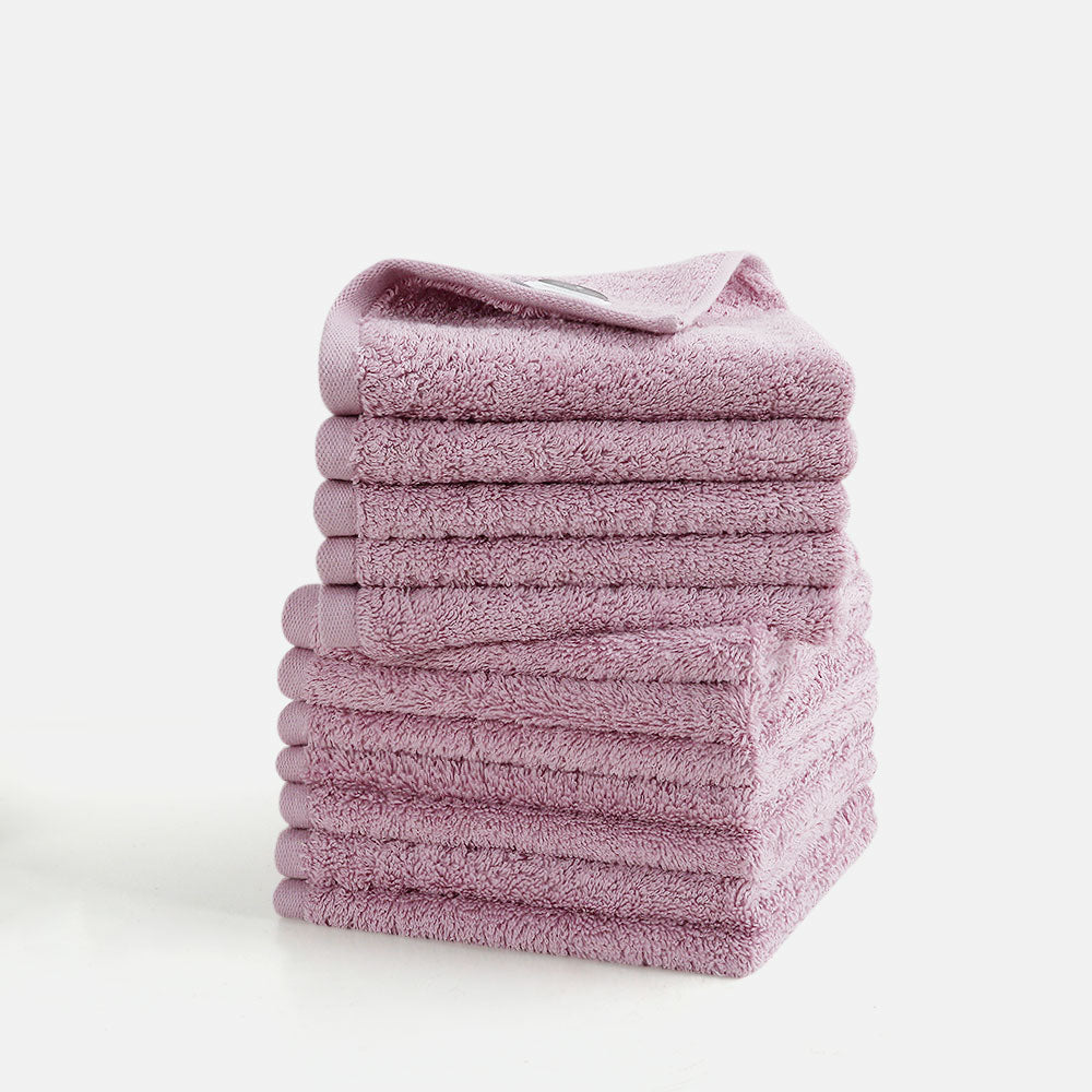 SEMAXE pink washcloth set, 12 pieces, versatile for kitchen applications or as stylish tea towels, soft and absorbent cotton.