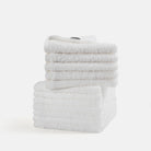 Classic white washcloth set from SEMAXE, 12 count, ideal for kitchen use or as tea towels, featuring soft and hygienic cotton.