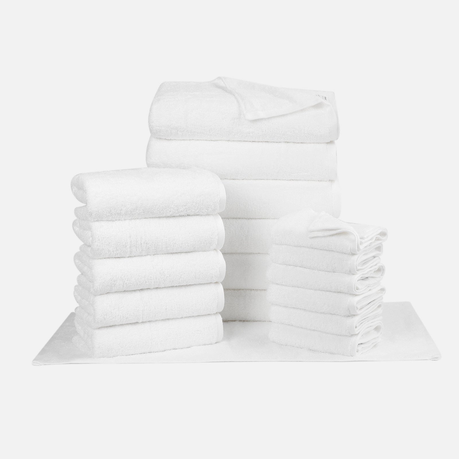 18-piece Cotton Bath Towel Set with Hanging Loop
