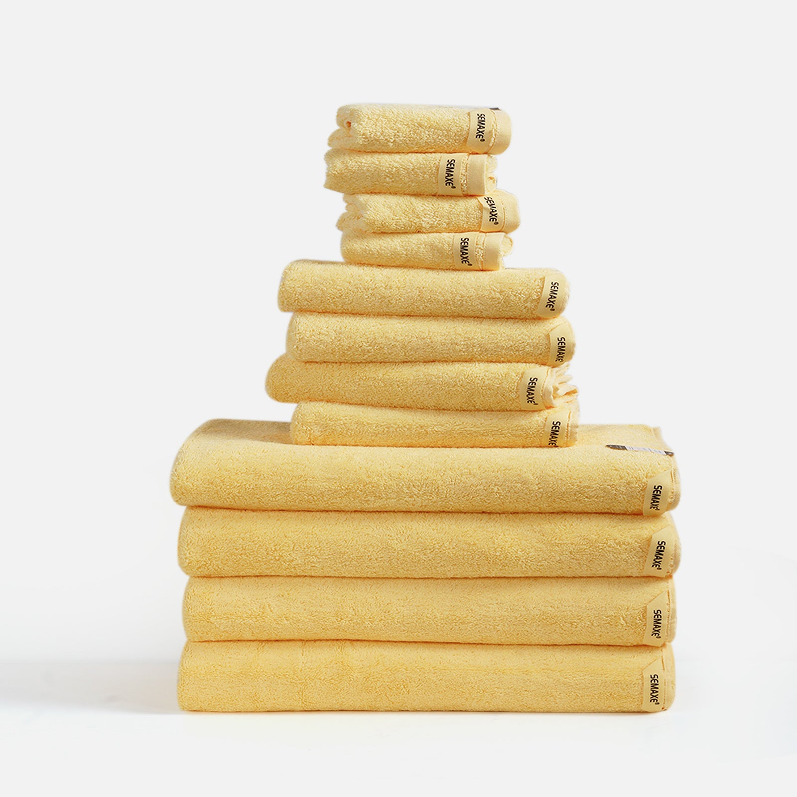 12-piece Cotton Bath Towel Set with Hanging Loop