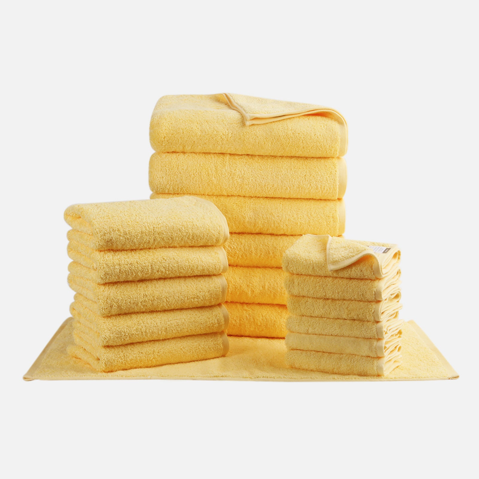 18-piece Cotton Bath Towel Set with Hanging Loop