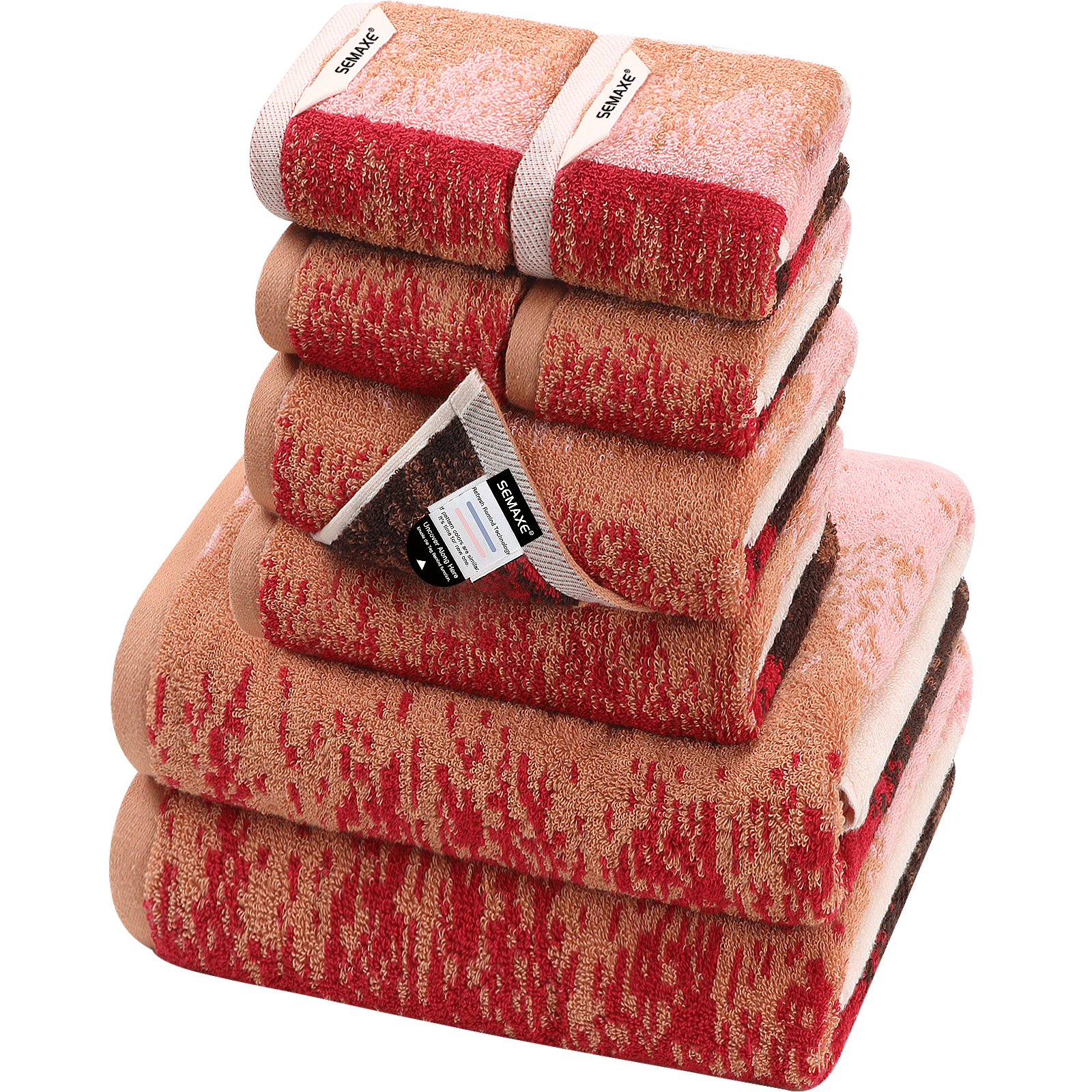 SEMAXE Soft Towels Set 100%Cotton,Bath Towel, Hand Towel,Washcloth,Highly  Absorbent, Hotel Quality