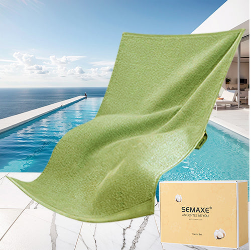 Forest green pool towels come with gift box packaging