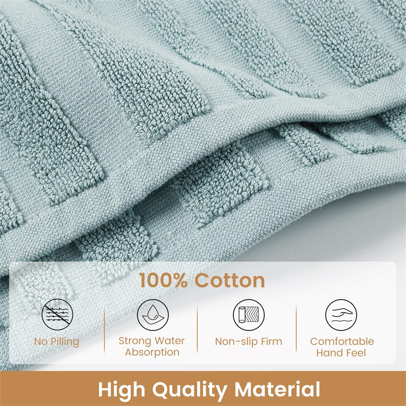 Delve into the luxurious touch of SEMAXE's blue cotton mat, crafted from 100% cotton. With features like strong water absorption, a non-slip firm base, and a comfortable hand feel, it ensures both safety and comfort underfoot