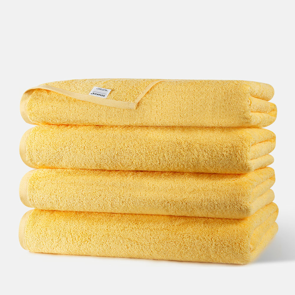 Super Soft Cotton Bath Towel Set of 4 – Solid Color