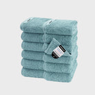 SEMAXE blue washcloth set with 12 pieces, perfect for kitchen use and as tea towels, showcasing soft and durable fabric.