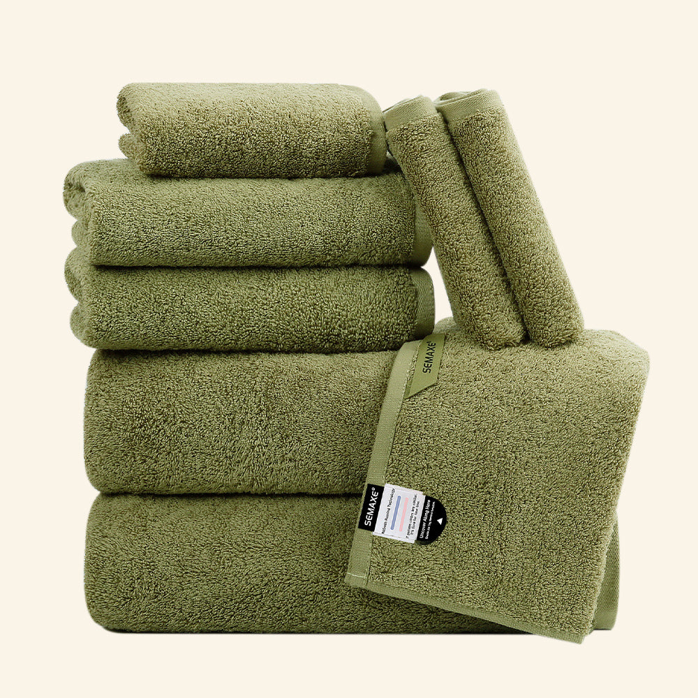 Forest-inspired green 8-piece towel set