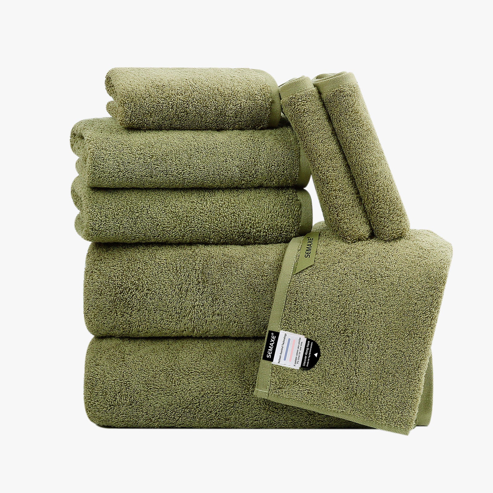 Forest-inspired green 8-piece towel set