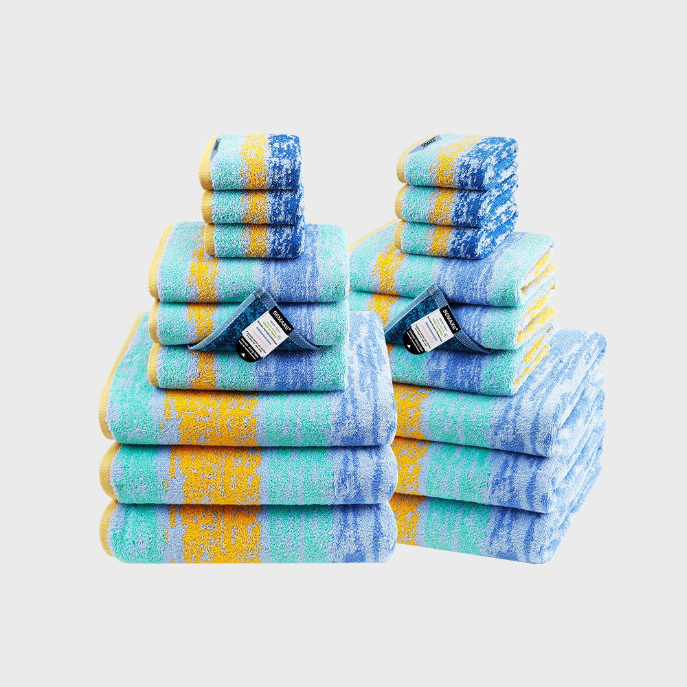 Organic Combed Cotton Towel Set for Bathroom Colorful Yarn Dyed St semaxe towels