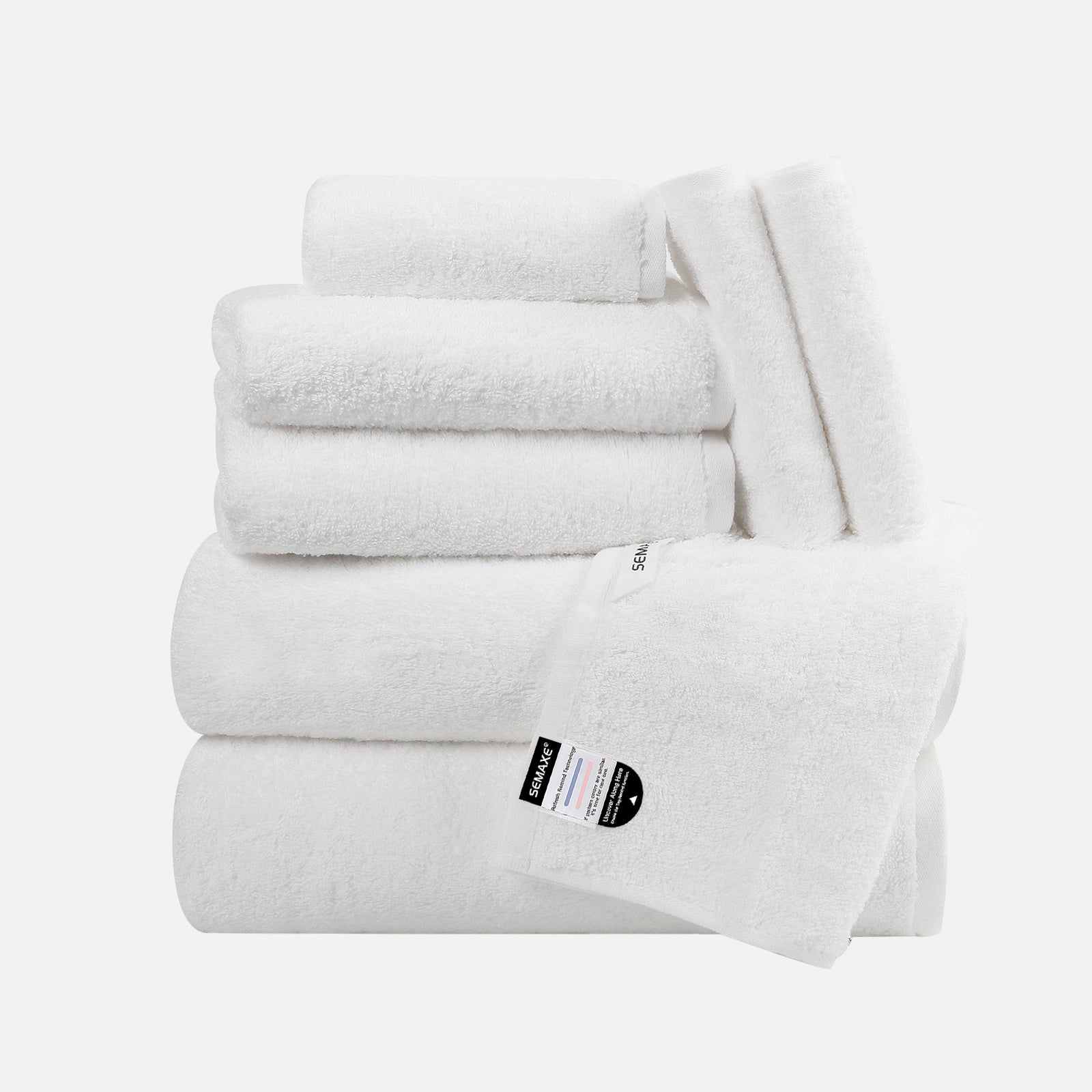 Snowy white 8-piece towel set