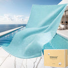 Aqua blue pure cotton pool towel with elegant gift box