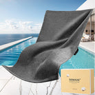 Gray cotton pool towel comes in elegant gift box packaging