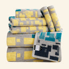 Geometric patterned 8-piece towel set