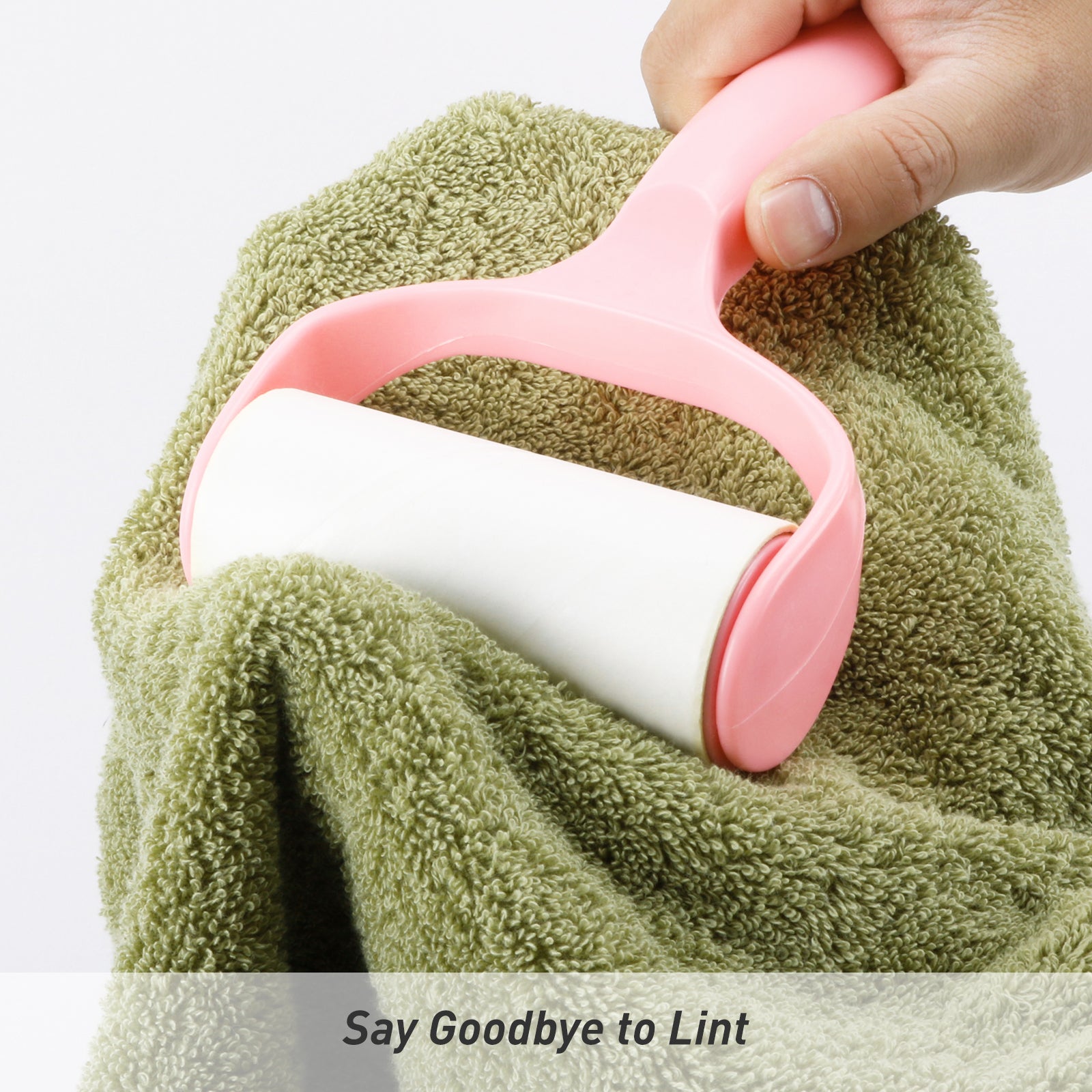 Green lint free bath towels