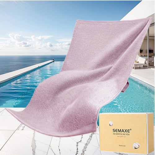 Lavender pool towels, elegant gift box packaging