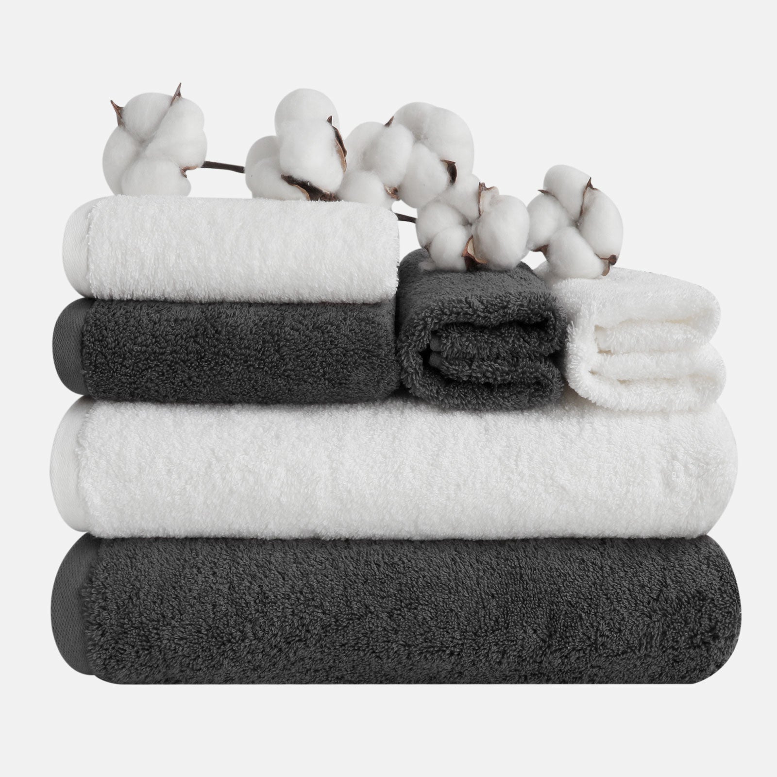 Set of 6 Bath Towels, Multi-Color Design, Perfect for Couples