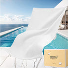 White pool towels come in elegant gift box packaging 